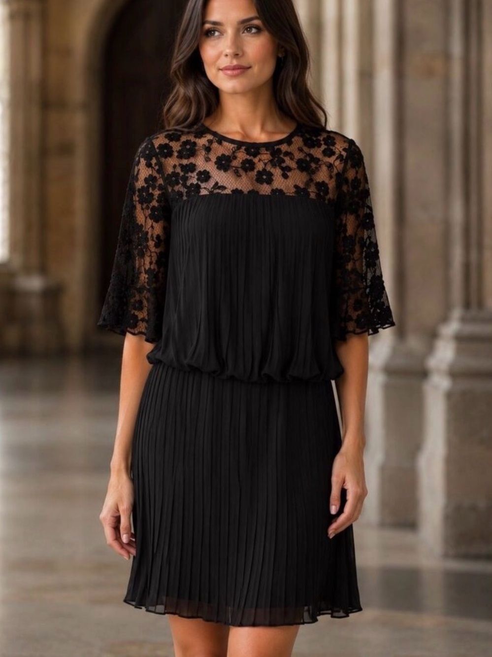 Modcloth Dauntless Dahlias Tiered Mini
Dress Pleated Cocktail Black 8 NWT